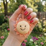 How to crochet SUN Amigurumi Keychain or Bagcharm or Car mirror hanging (8)