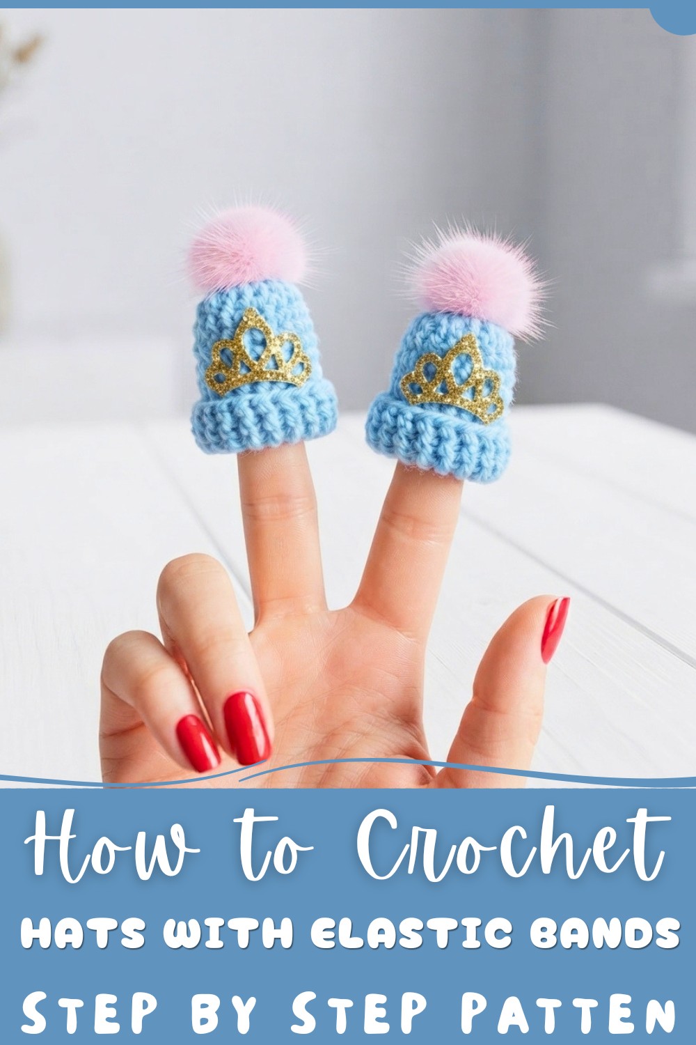 Knitted hats with elastic bands Mini crochet hats 1