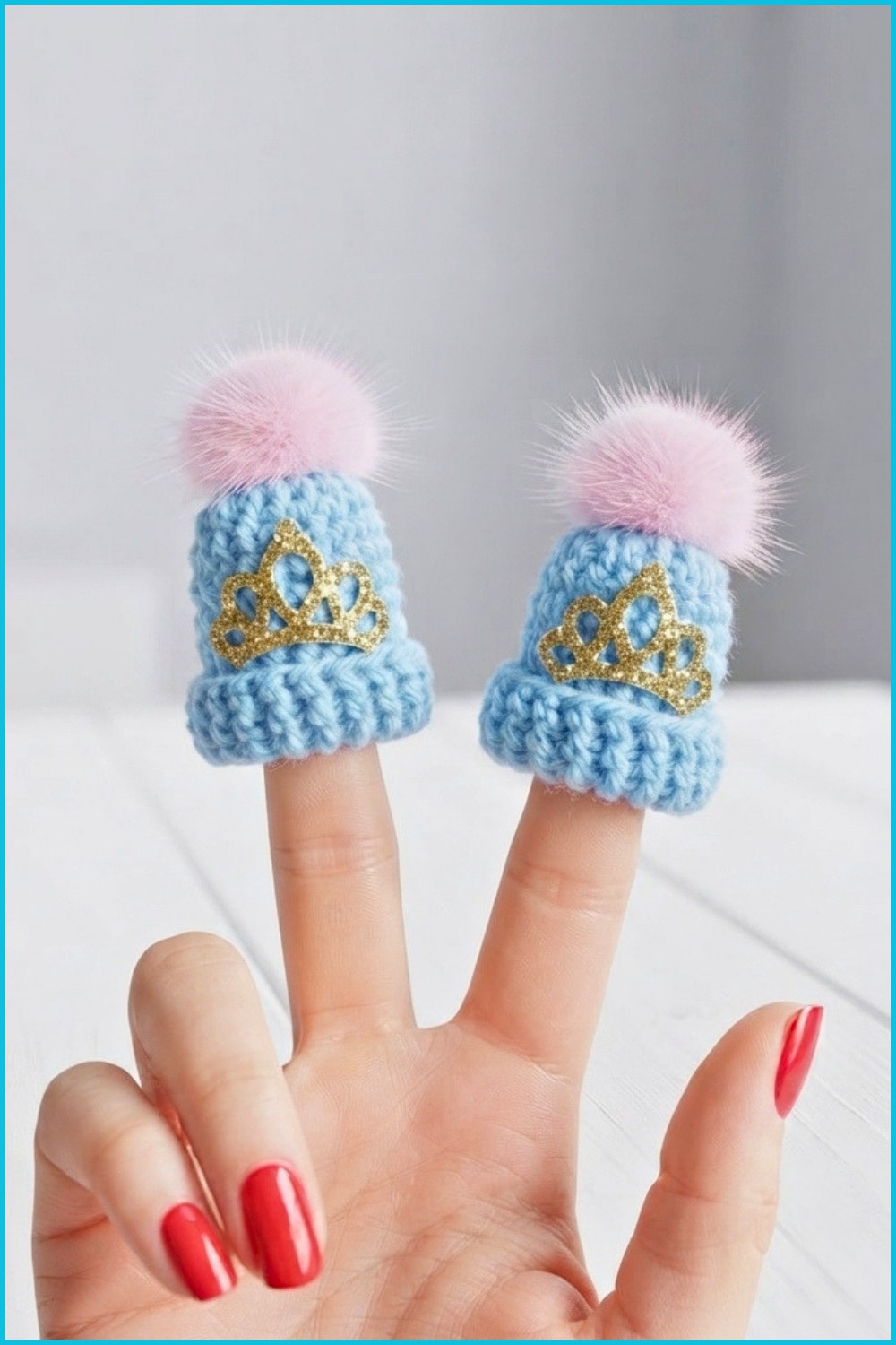 Knitted hats with elastic bands Mini crochet hats 8