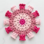 Simple way to crochet bellflower coasters Bobali Handmade crochet (13)