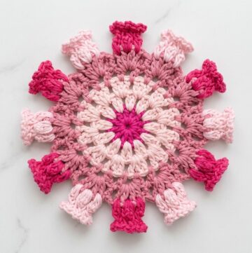 Simple way to crochet bellflower coasters Bobali Handmade crochet (13)