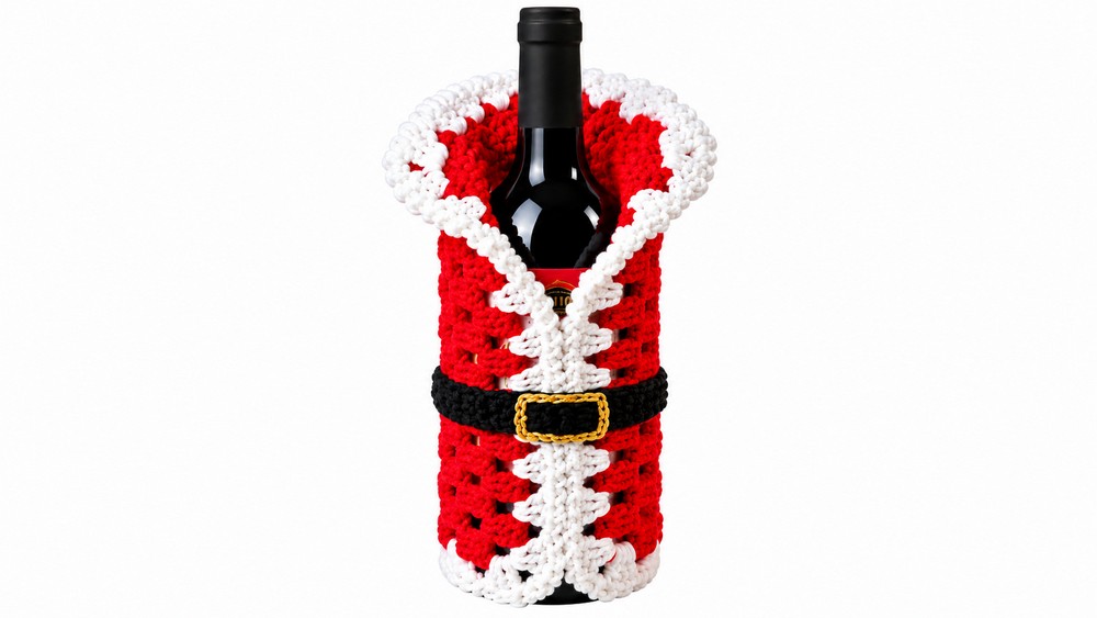 Crochet Christmas Bottle Cover Pattern 5