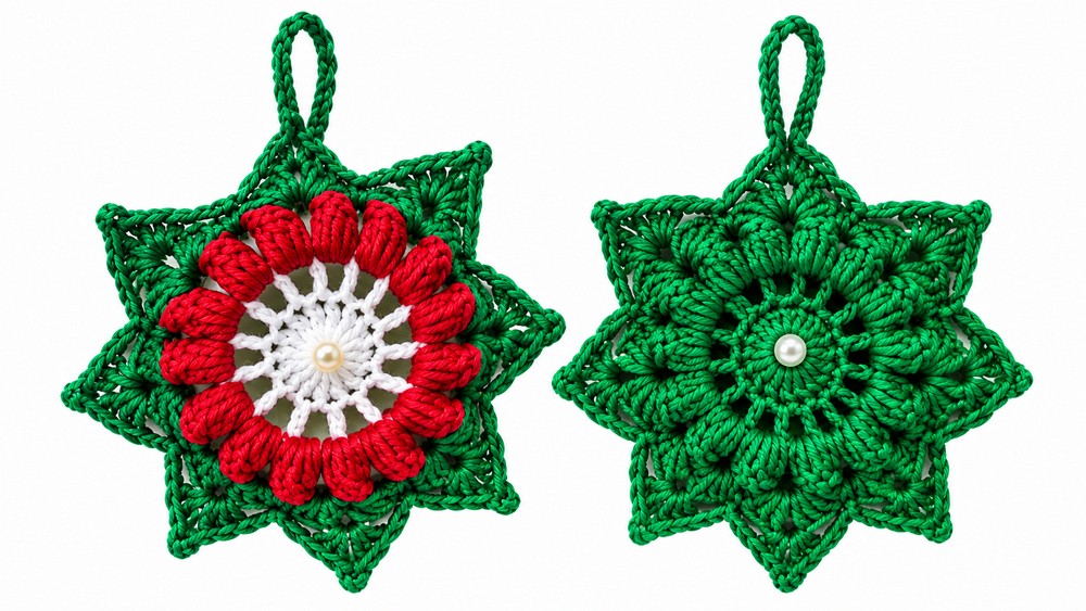 Crochet Christmas Flower Star Pattern 5