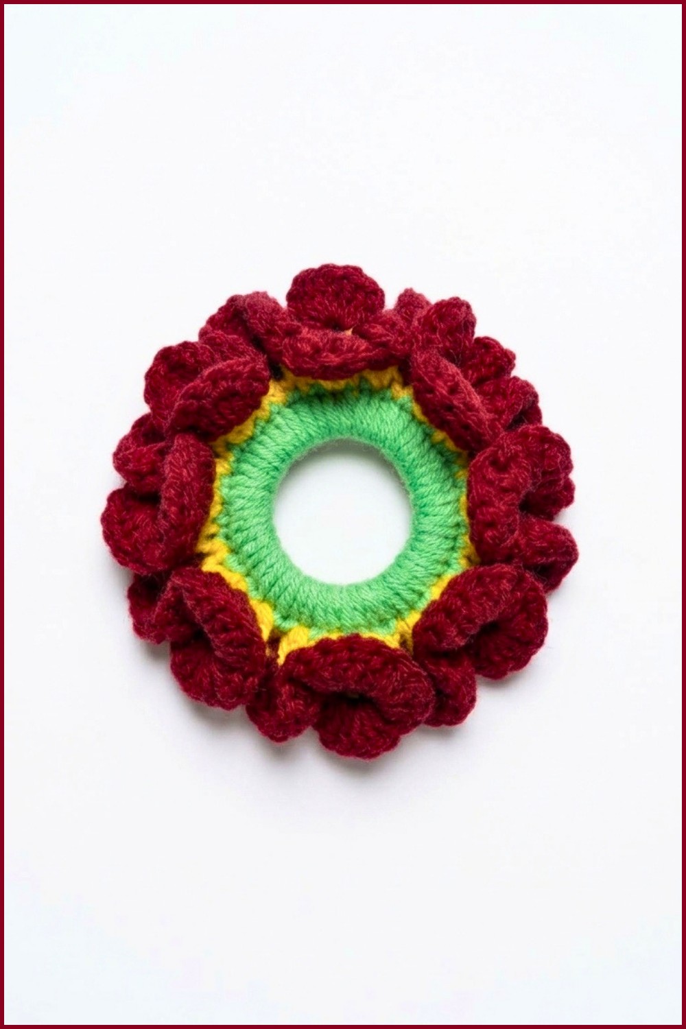 Crochet 3D Flower Scrunchie Pattern 6