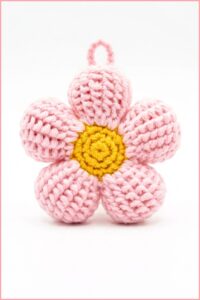 Crochet Afghan Flower keychain Pattern 6
