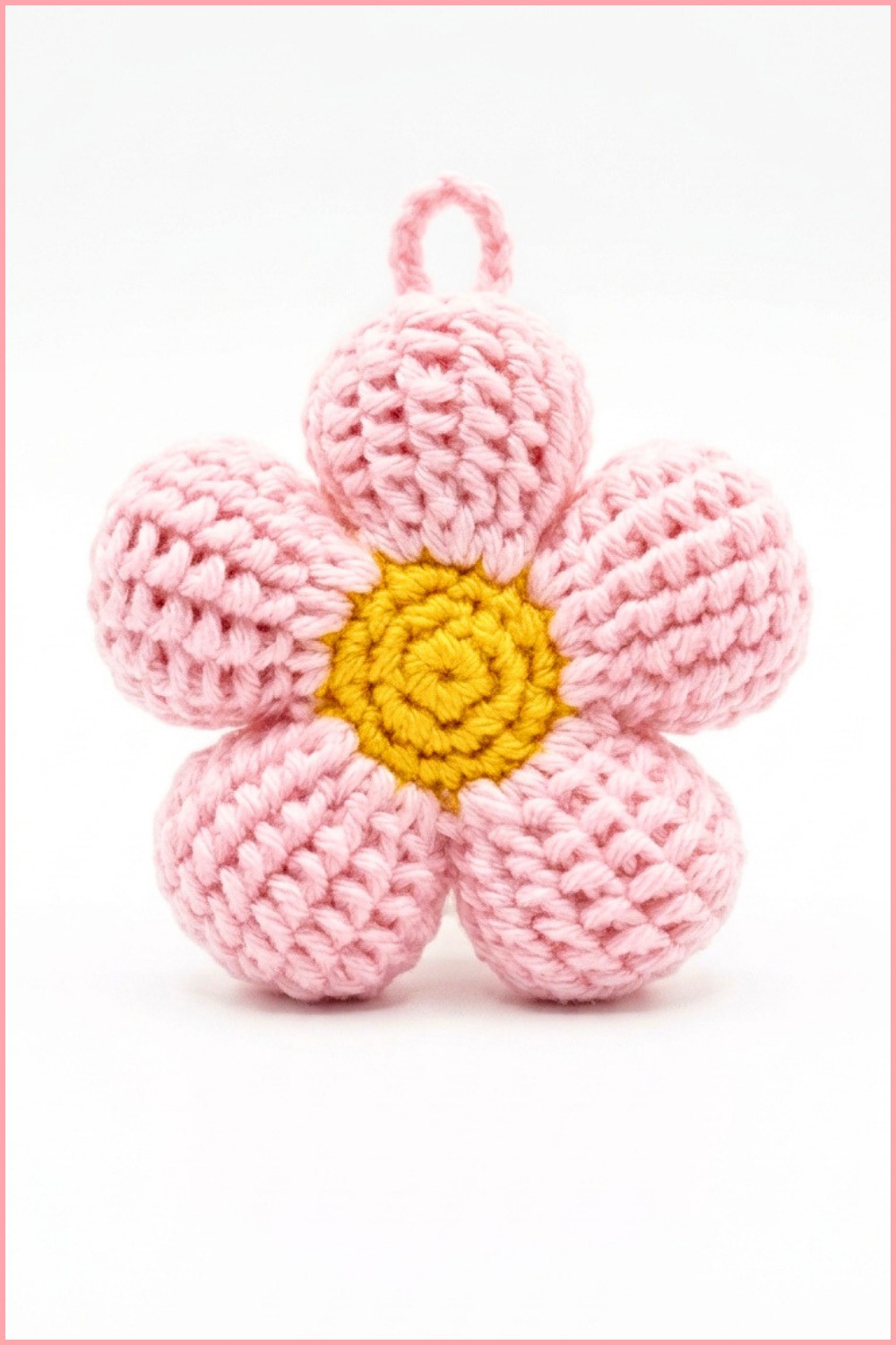 Crochet Afghan Flower keychain Pattern 6