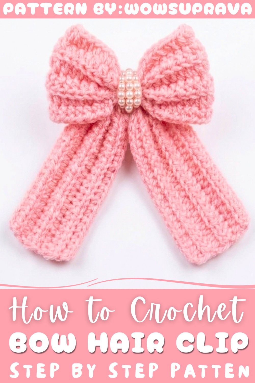 Crochet Bow Hair Clip Pattern