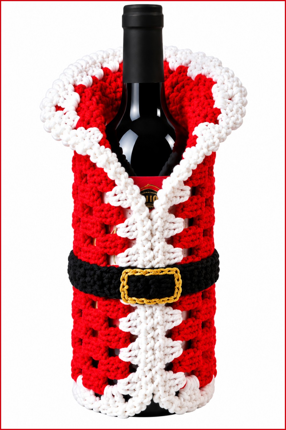 Crochet Christmas Bottle Cover Pattern 6