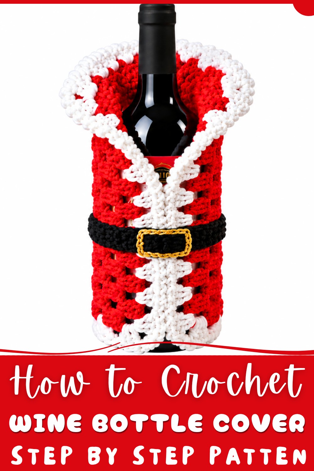 Crochet Christmas Wine Bottle Cover Pattern