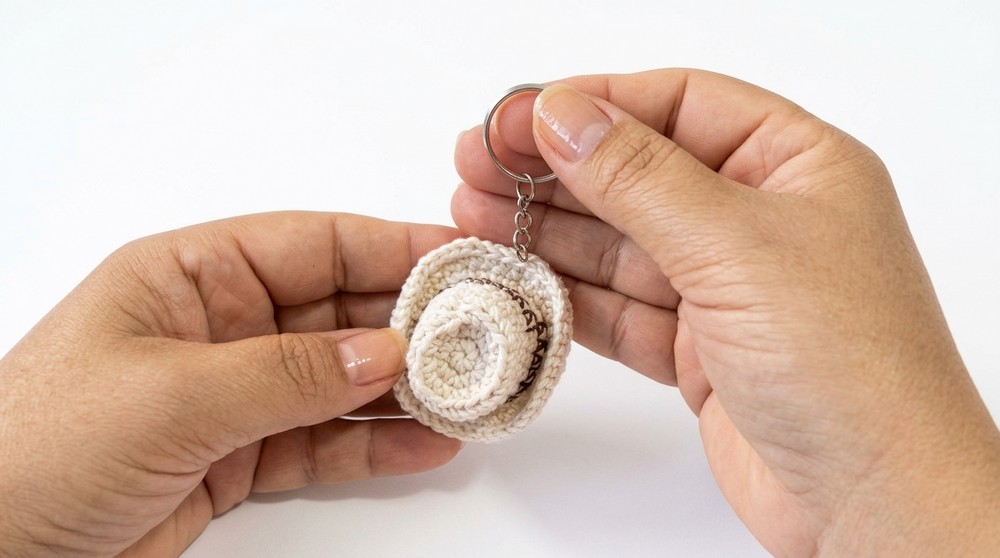 Crochet Cowboy Hat Keychain Pattern 5