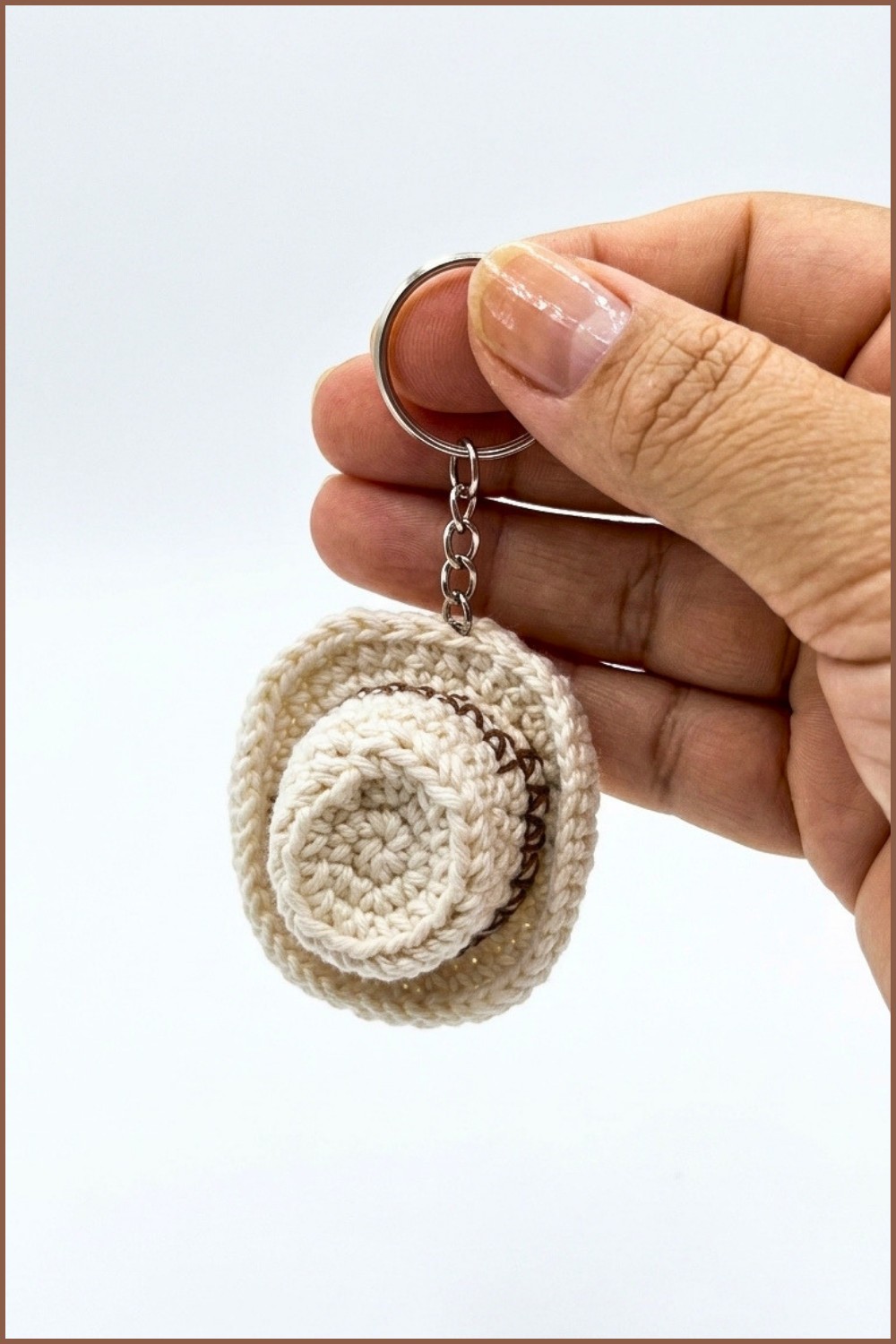 Crochet Cowboy Hat Keychain Pattern 6