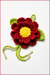 Crochet Daisy Flower Hair Tie Pattern 6