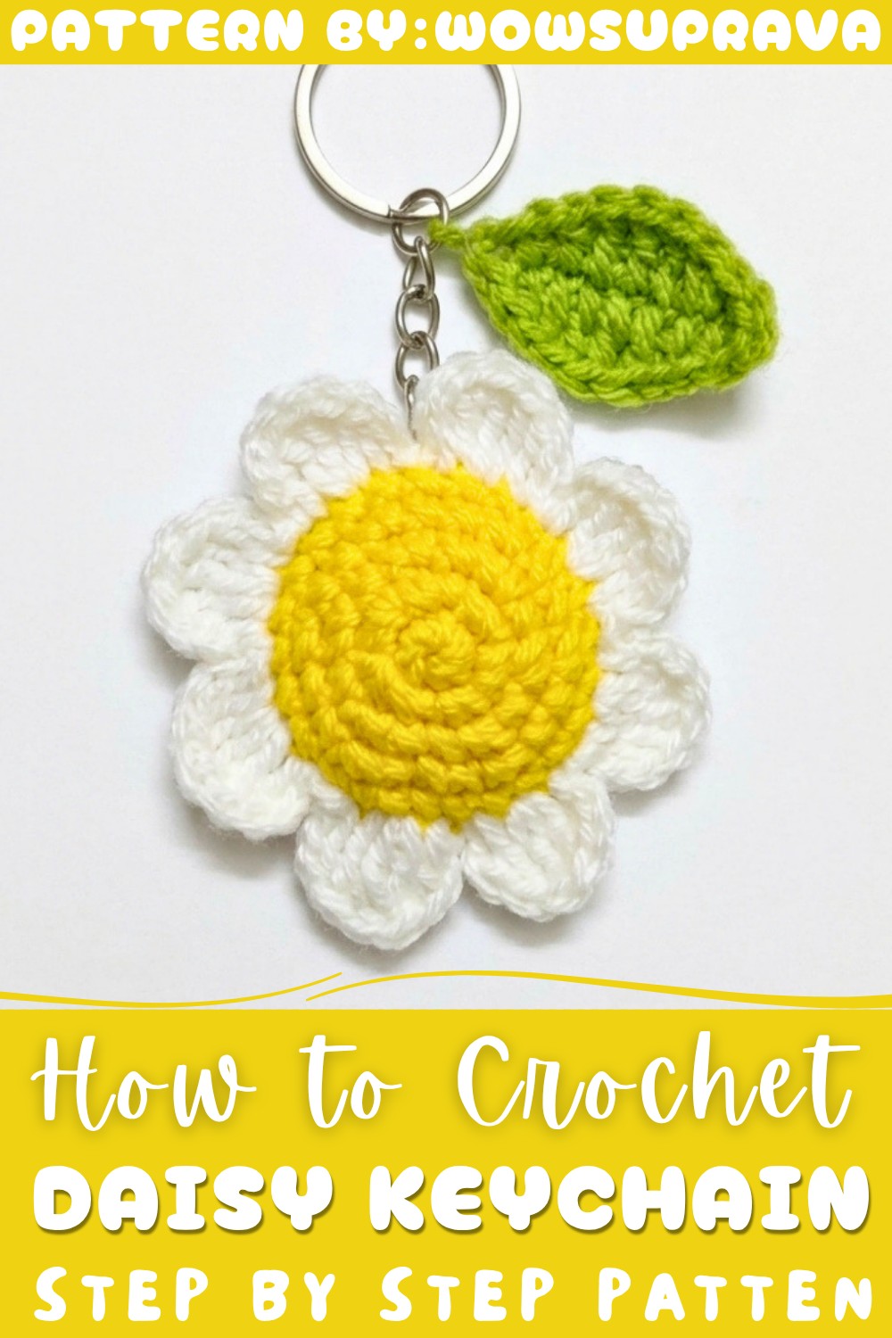 Crochet Daisy Keychain Pattern