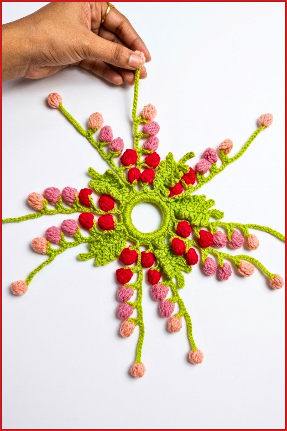 Crochet Floral Hair Scrunchie Pattern 6