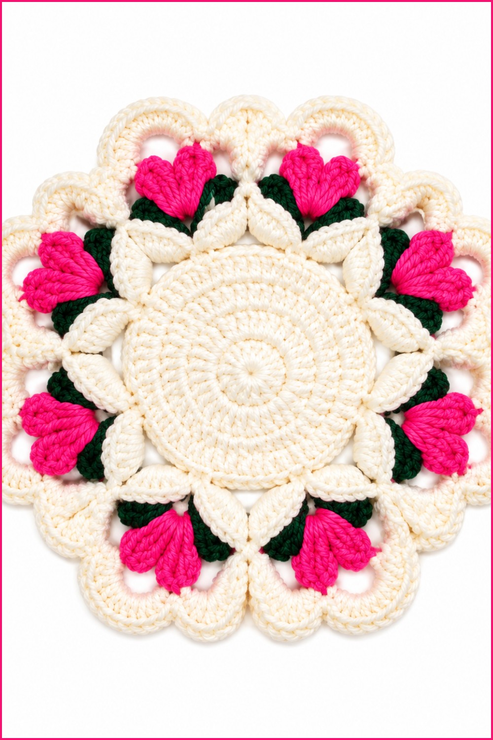 Crochet Flower Coaster Pattern 6
