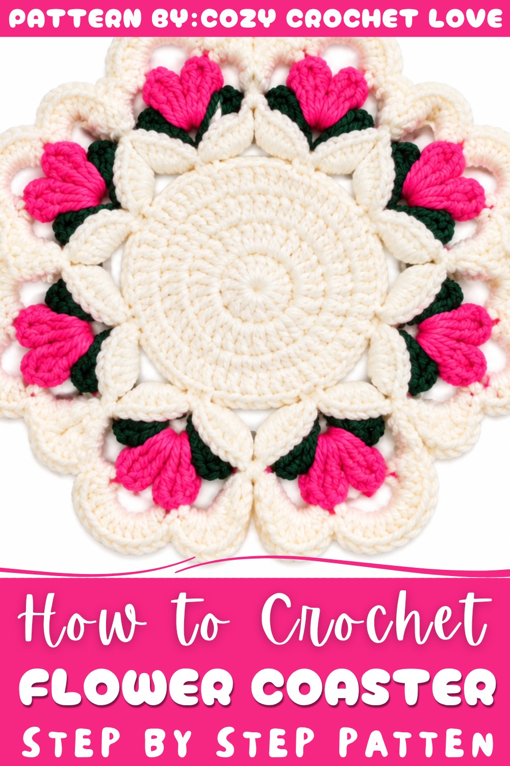 Crochet Flower Coaster Pattern