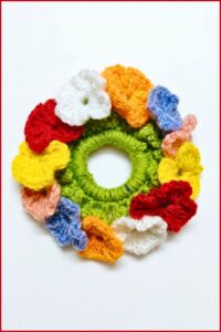 Crochet Flower Scrunchie Pattern 6