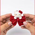 Crochet Hello Kitty Bow Keychain Pattern 6