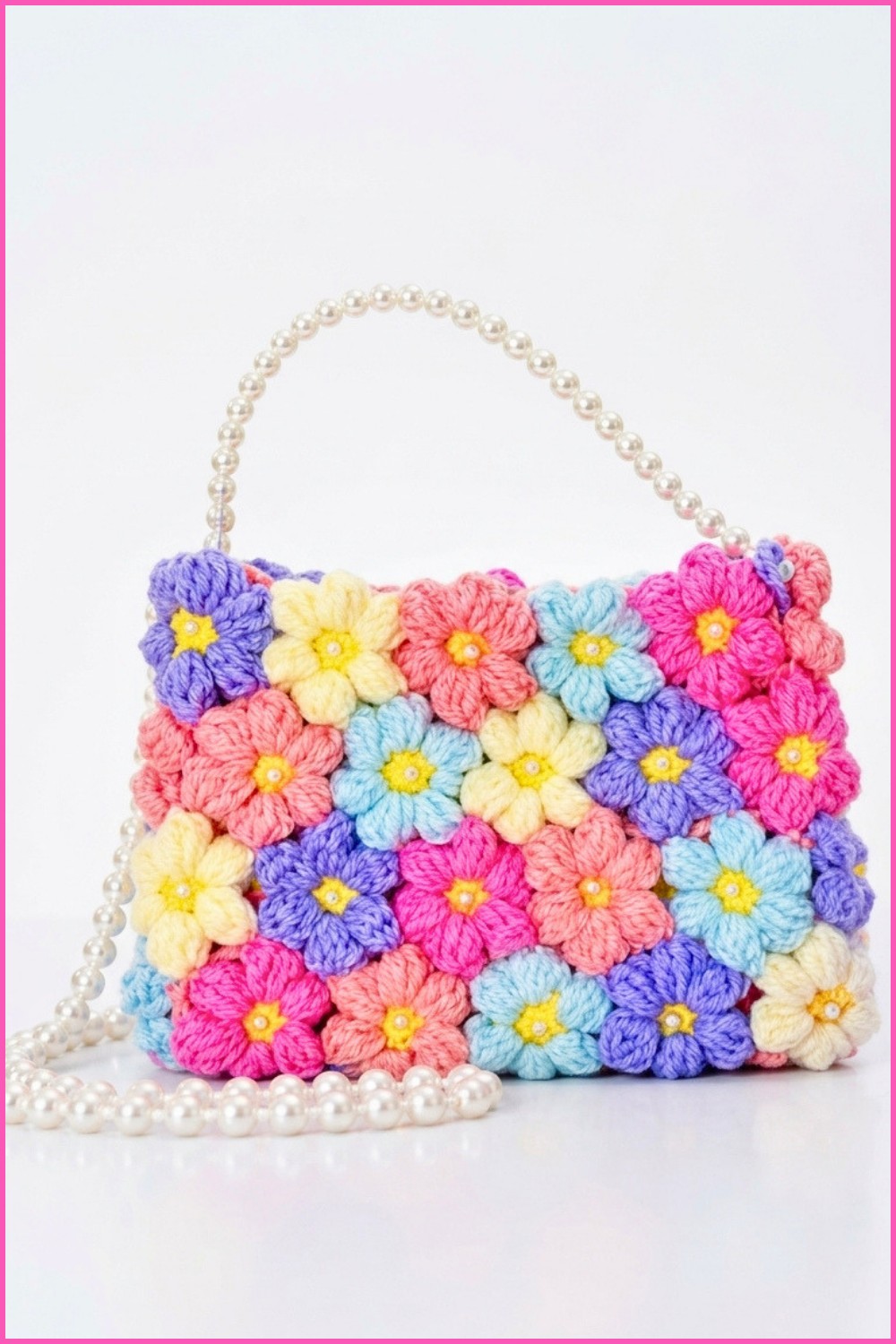 Crochet Puffy Flower Bag Pattern 6