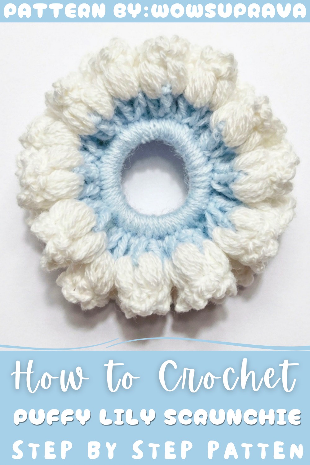 Crochet Puffy Lily Scrunchie Pattern