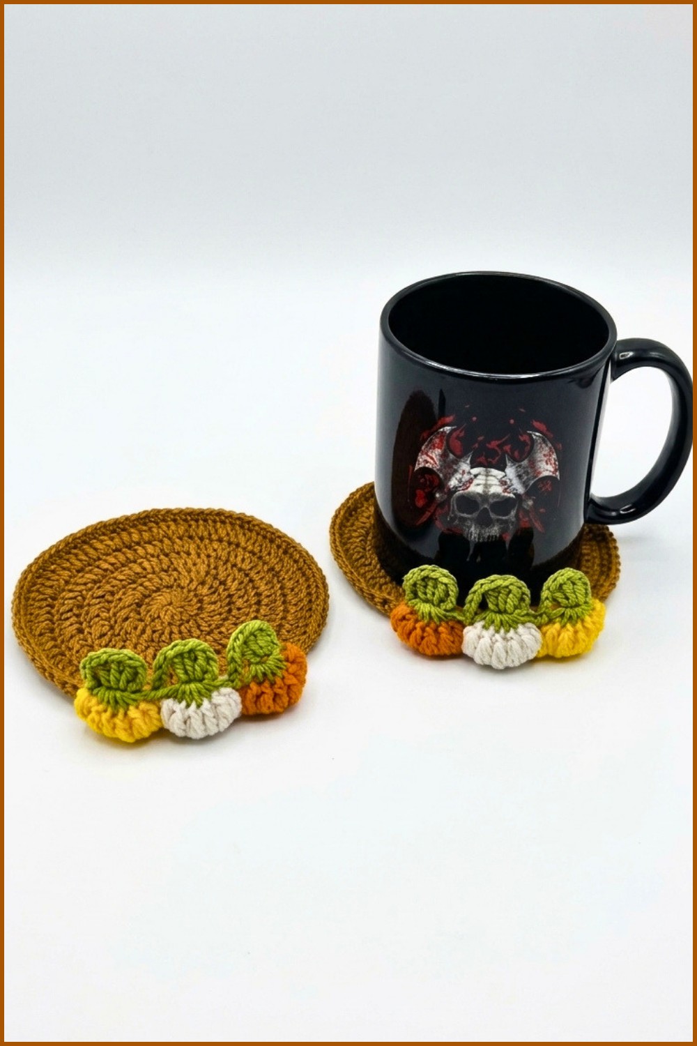 Crochet Pumpkin Coaster Pattern 6
