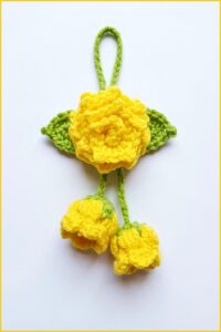 Crochet Rose Hair Tie Pattern 6