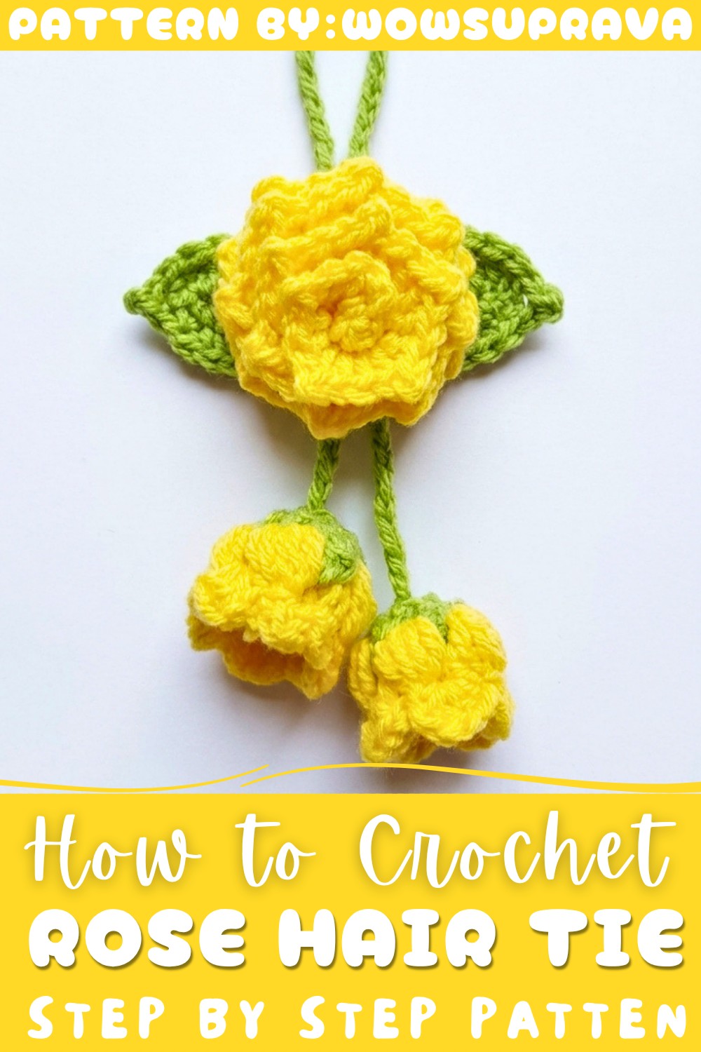 Crochet Rose Hair Tie Pattern