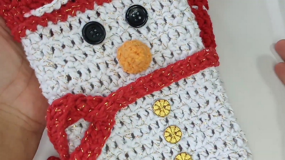 Crochet Snowman Wine Holder Pattern 4