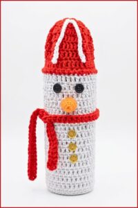 Crochet Snowman Wine Holder Pattern 6