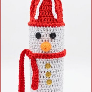 Crochet Snowman Wine Holder Pattern 6