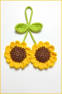 Crochet Sunflower Hair Tie Pattern 6