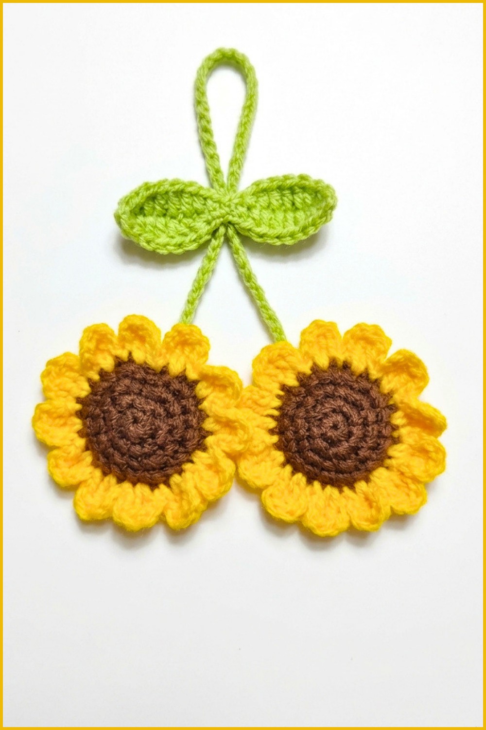Crochet Sunflower Hair Tie Pattern 6