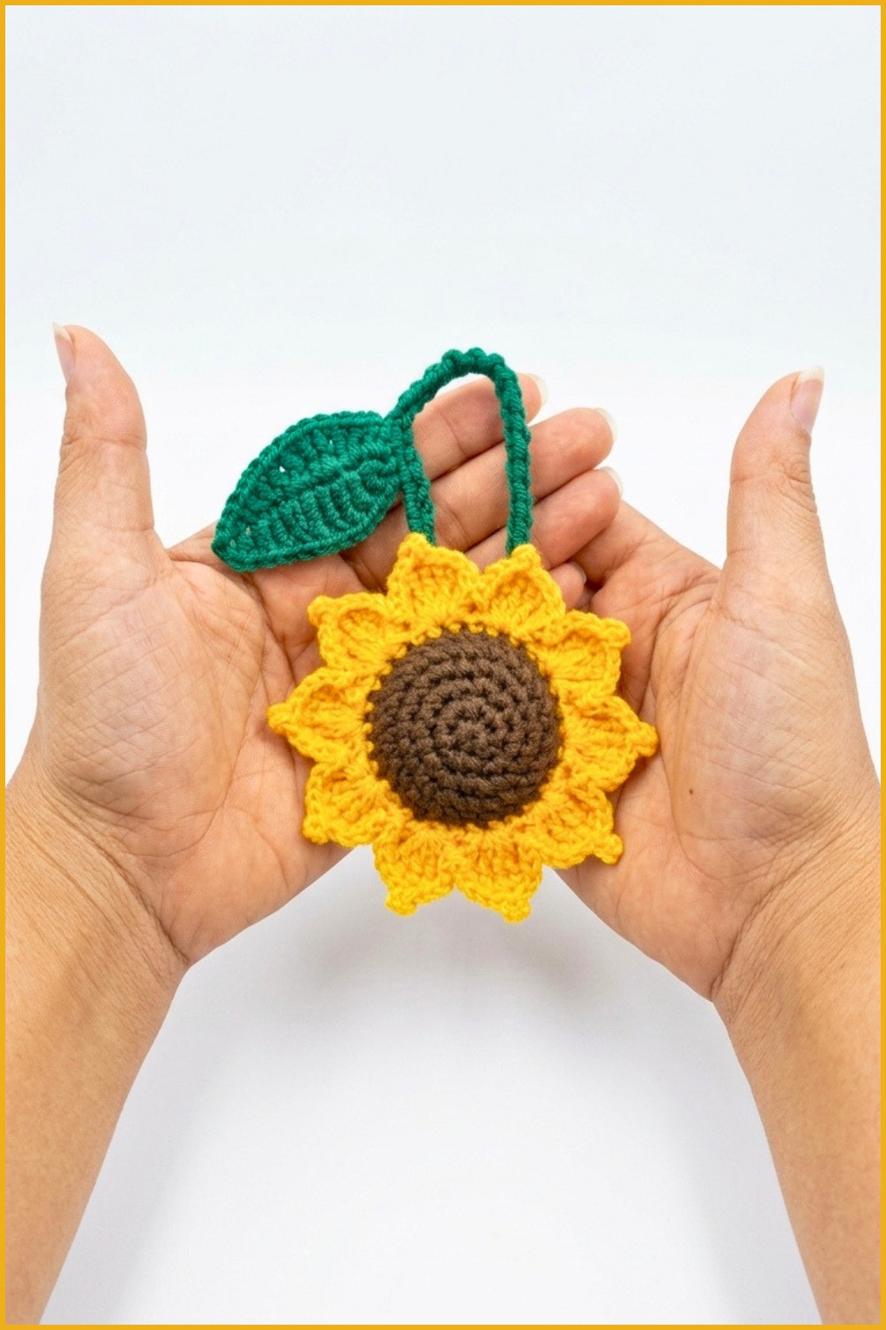 Crochet Sunflower Keychain Pattern 6