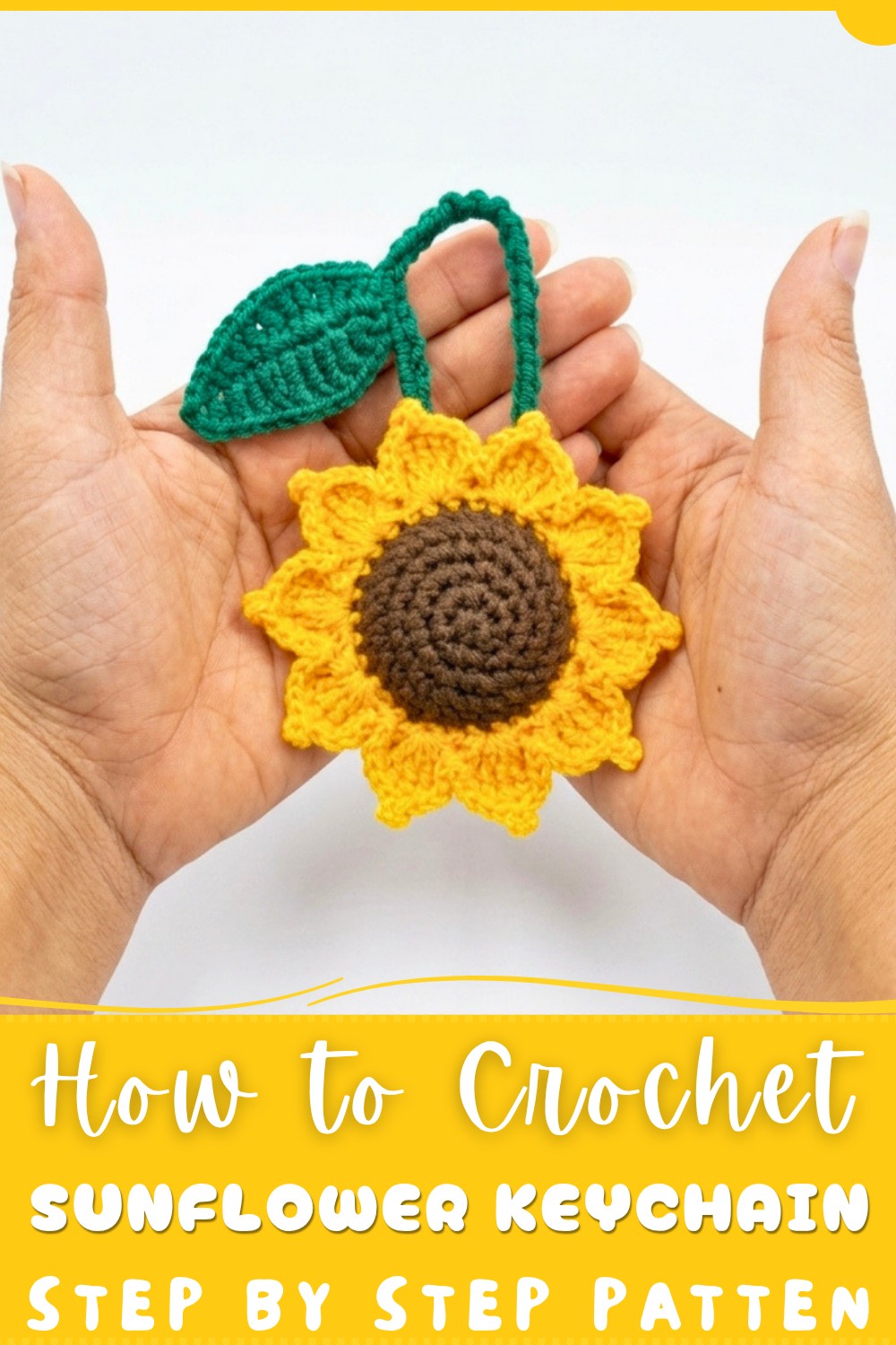 Crochet Sunflower Keychain Pattern