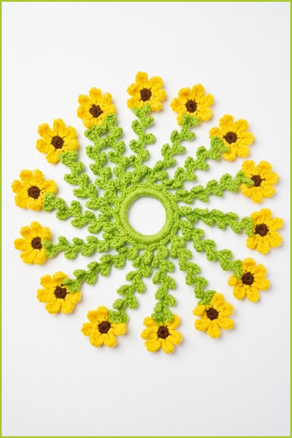 Crochet Sunflower Scrunchie Pattern 6