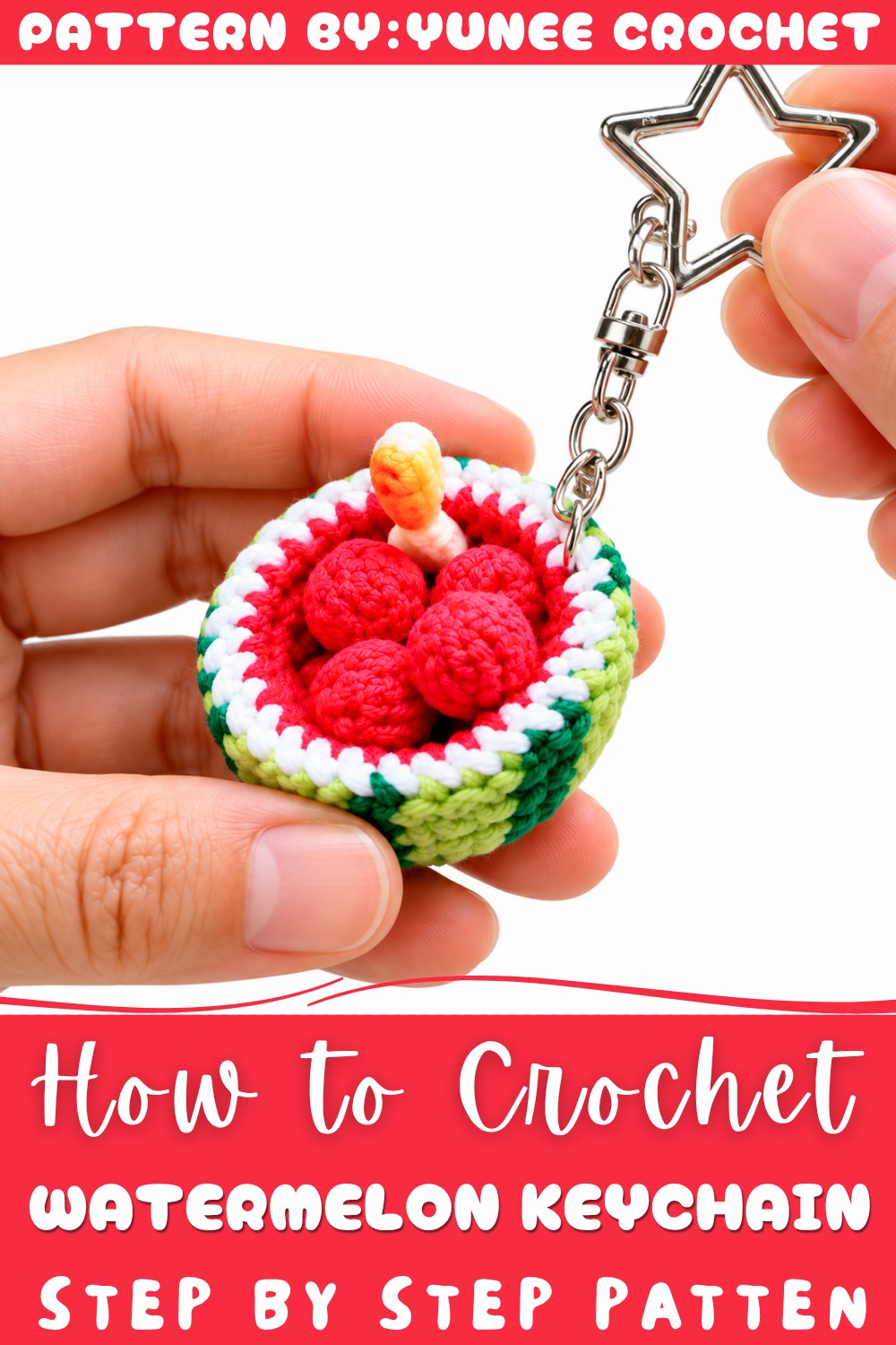 Crochet Watermelon Keychain Pattern
