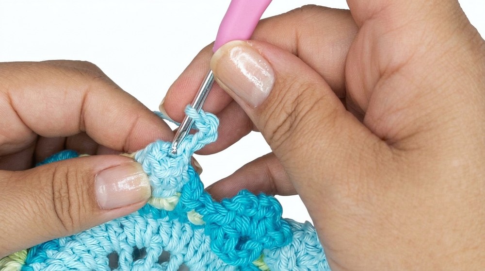 Crochet Tulip Coaster Pattern 4