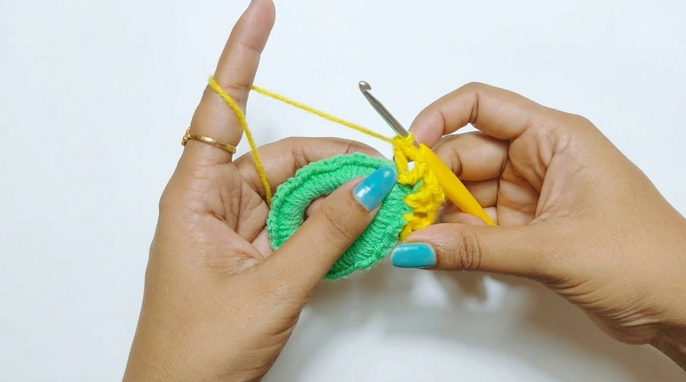 Crochet 3D Flower Scrunchie Pattern 2