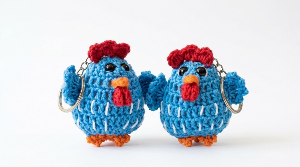 Crochet Chicken Keychain Pattern 5