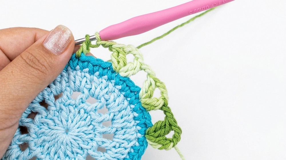 Crochet Tulip Coaster Pattern 3