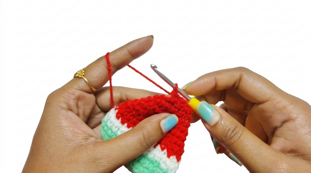 Crochet Watermelon Keychain Pattern 3