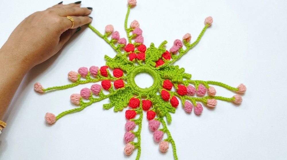 Crochet Floral Hair Scrunchie Pattern 5