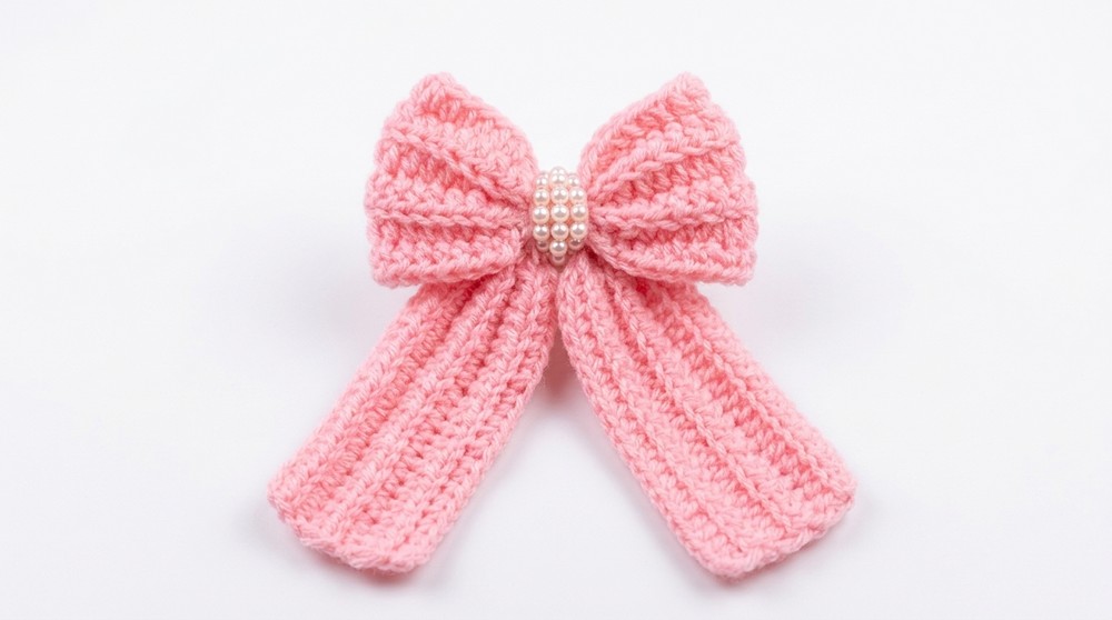 Crochet Bow Hair Clip Pattern 5