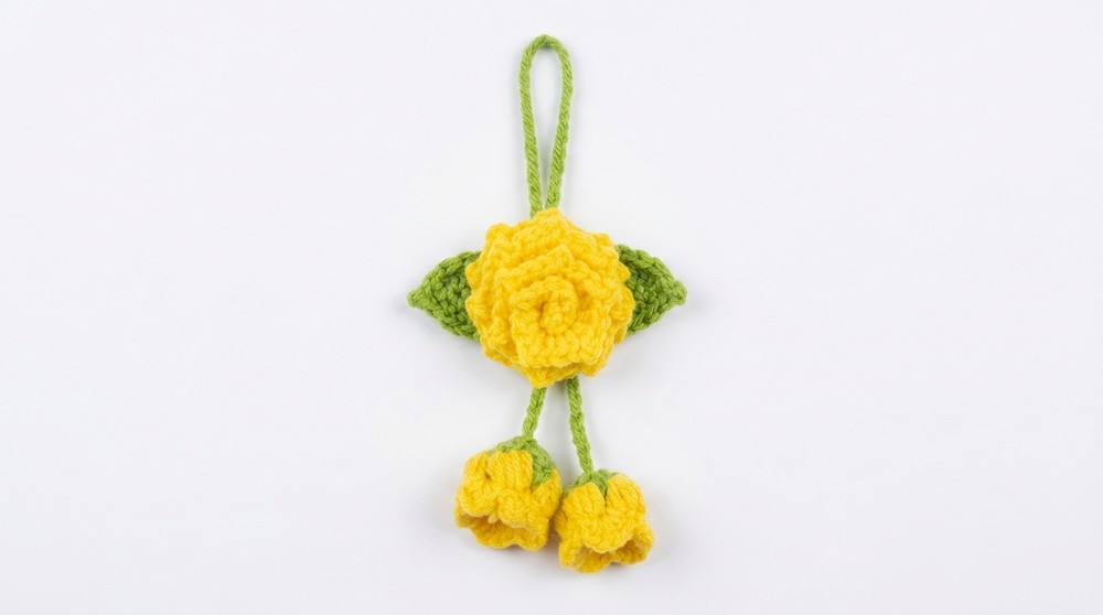Crochet Rose Hair Tie Pattern 5