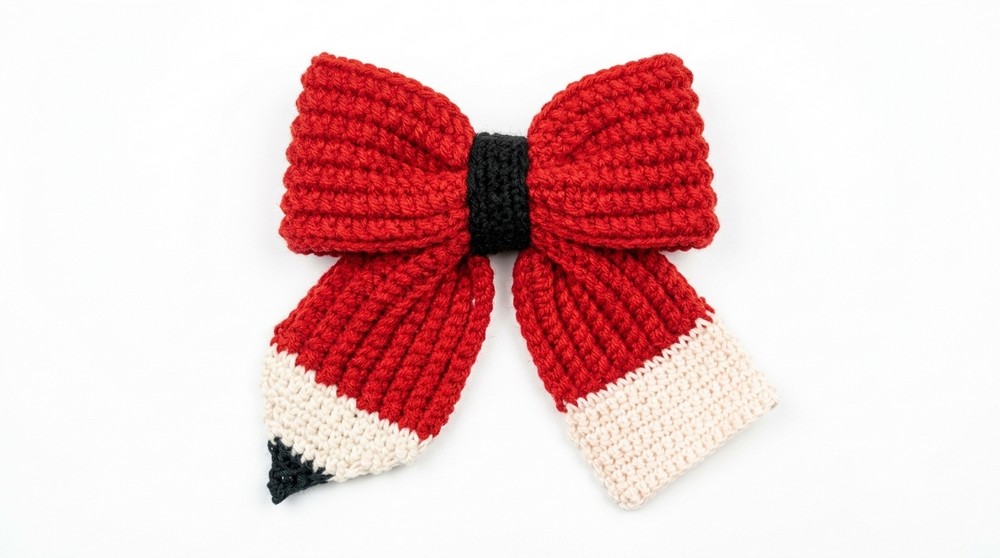 Crochet Pencil Hair Bow Pattern 5