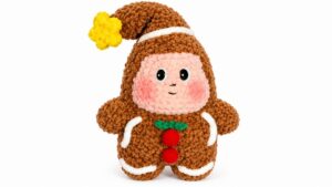 Crochet Gingerbread Star Pom Pattern 5