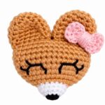 Crochet Bear Head Hair Clip Pattern 5