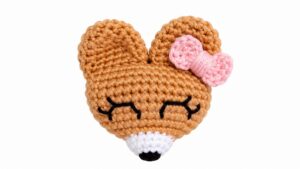 Crochet Bear Head Hair Clip Pattern 5