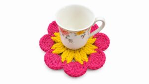Crochet Flower Coaster Pattern 5