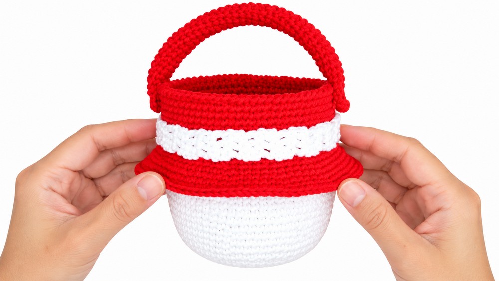 Crochet Basket Snowman Pattern 3